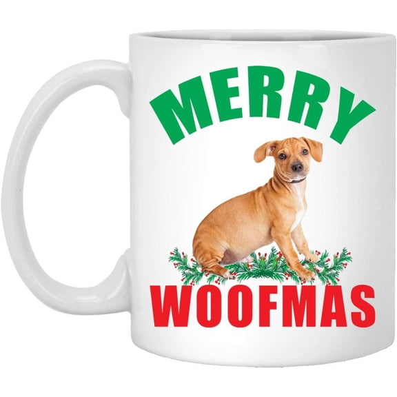 Lovesout Merry Woofmas Chiweenie Chestnut 2025 Christmas Gifts New Years 2026 Decorations Coffee Mug Ceramic White 11 oz