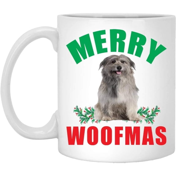 Lovesout Merry Woofmas Pyrenean Shepherd Blue Grey 2025 Christmas Gifts New Years 2026 Decorations Coffee Mug Ceramic White 11 oz