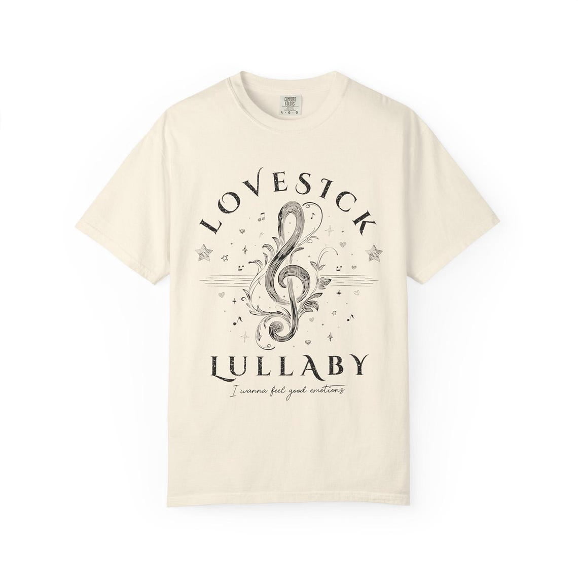 Lovestick Lullaby Vintage Rock Music Graphic Shirt, Treble Clef Notes ...