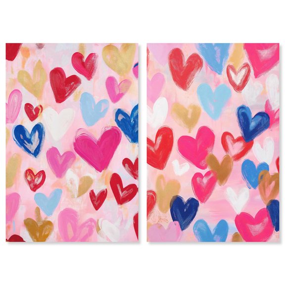 Lovestruck Set Canvas Set of 2 Maximalist Art by Art Remedy, Gallery Wrapped, 36 x 54