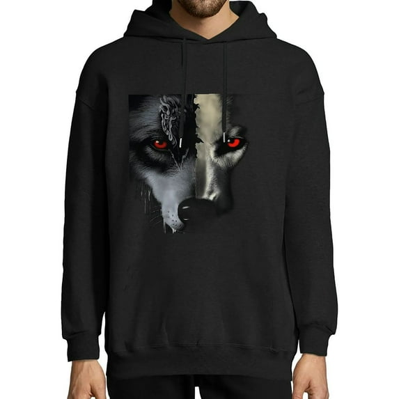 Loveternal Mens Womens Fleece Liner Hoodies Novelty Graphic Pullover Hooded Sweatshirts Black