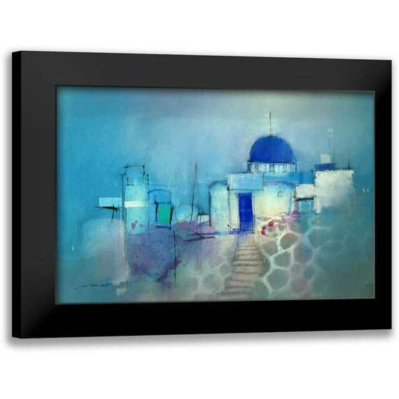 Lovett, John 14x11 Black Modern Framed Museum Art Print Titled - Santorini Blue