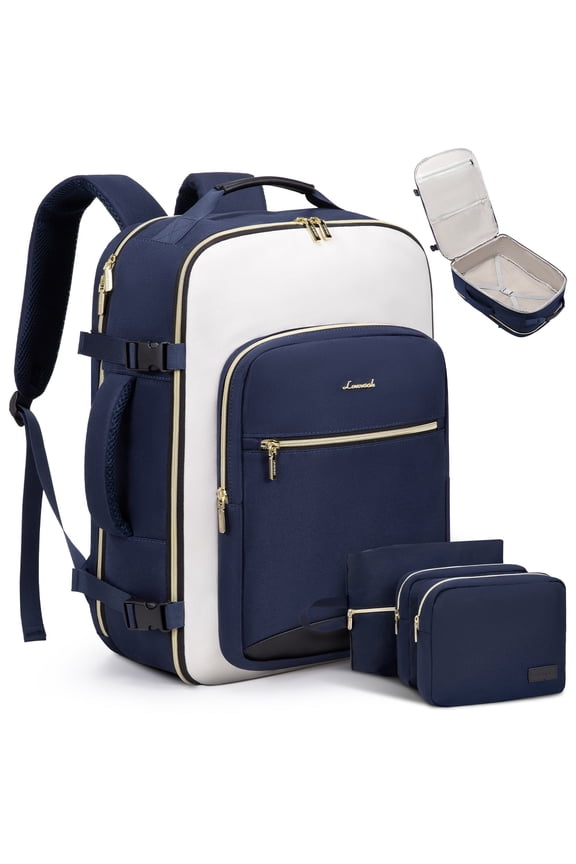 Backpack Men Women, 40L Expandable Carry On Backpack Set Airline Approved, Larger Waterproof Suitcase Weekender Overnight Bag TSA Friendly