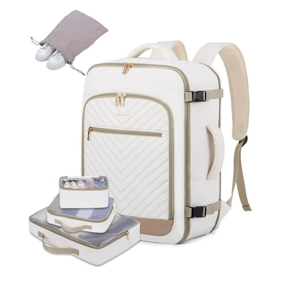 Lovevook Backpack Men Women, 40L Expandable Carry On Backpack Set Airline Approved, Larger Waterproof Suitcase Weekender Overnight Bag TSA Friendly