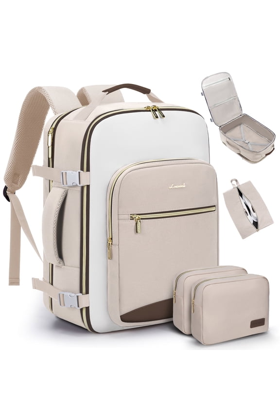 Backpack Men Women, 40L Expandable Carry On Backpack Set Airline Approved, Larger Waterproof Suitcase Weekender Overnight Bag TSA Friendly