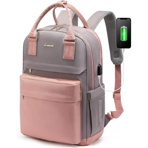 Lovevook Backpack Purses for Women,Vintage Women Teacher Laptop Backpack Nurse Bag, Multi-Function Work Travel Daypacks College Book Bag with USB Port