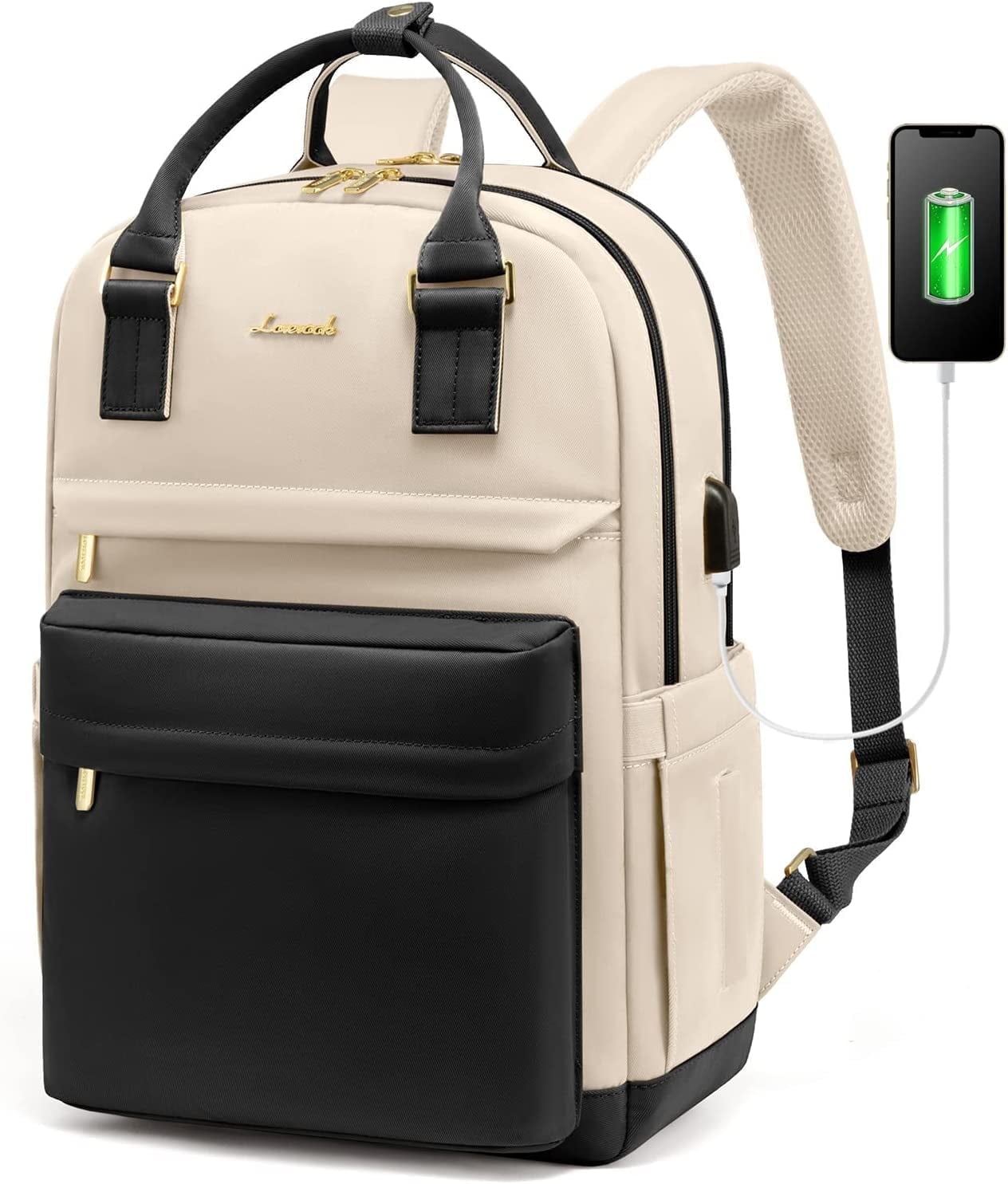 Lovevook Backpack Purses for Women,Vintage Women Teacher Laptop Backpack Nurse Bag, Multi-Function Work Travel Daypacks College Book Bag with USB Port