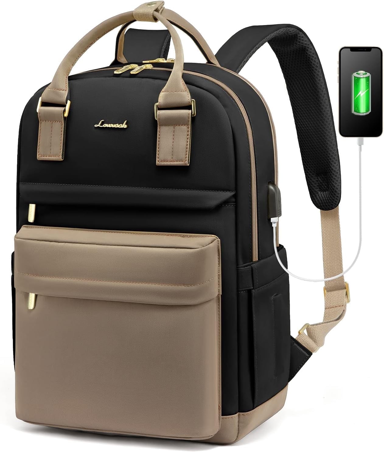 Lovevook Backpack Purses for Women,Vintage Women Teacher Laptop Backpack Nurse Bag, Multi-Function Work Travel Daypacks College Book Bag with USB Port