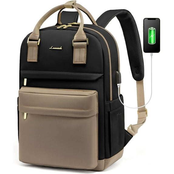 Lovevook Backpack Purses for Women,Vintage Women Teacher Laptop Backpack Nurse Bag, Multi-Function Work Travel Daypacks College Book Bag with USB Port