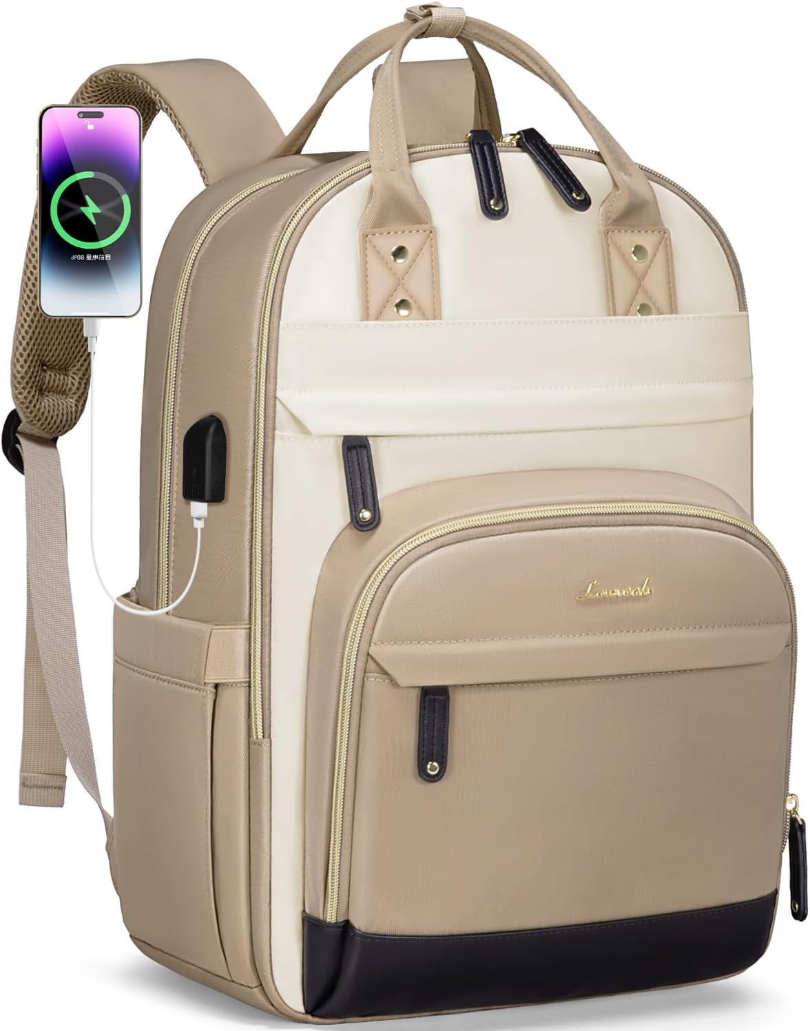 Lovevook Backpack Purses for Women, 15.6 Inch Laptop Backpack College Computer Bag, Multi-Functional Travel Work Bag Teacher Nurse Bag with USB Charging Port