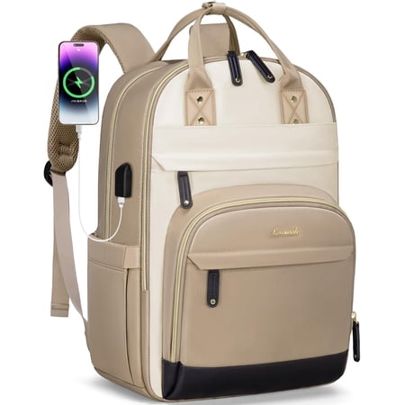 Lovevook Backpack Purses for Women, 15.6 Inch Laptop Backpack College Computer Bag, Multi-Functional Travel Work Bag Teacher Nurse Bag with USB Charging Port