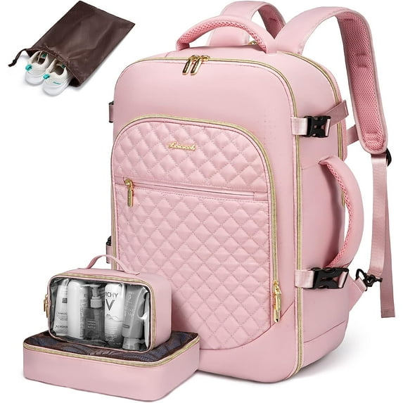 Lovevook Carry-on Luggage Backpack,Waterproof Travel Laptop Backpack Flight Approved Fit 17.3" Laptop,40L Suitcase Daypack Business College Weekend Overnight Bag with 3 Packing Cubes