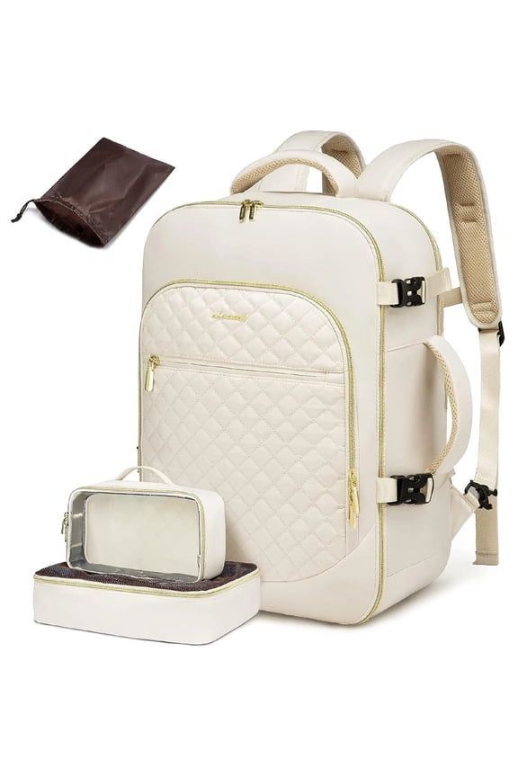 Travel Laptop Backpack, Waterproof Carry-on Luggage Backpack Flight Approved Fit 17.3" Laptop,40L Suitcase Daypack Business College Weekend Overnight Bag with 3 Packing Cubes