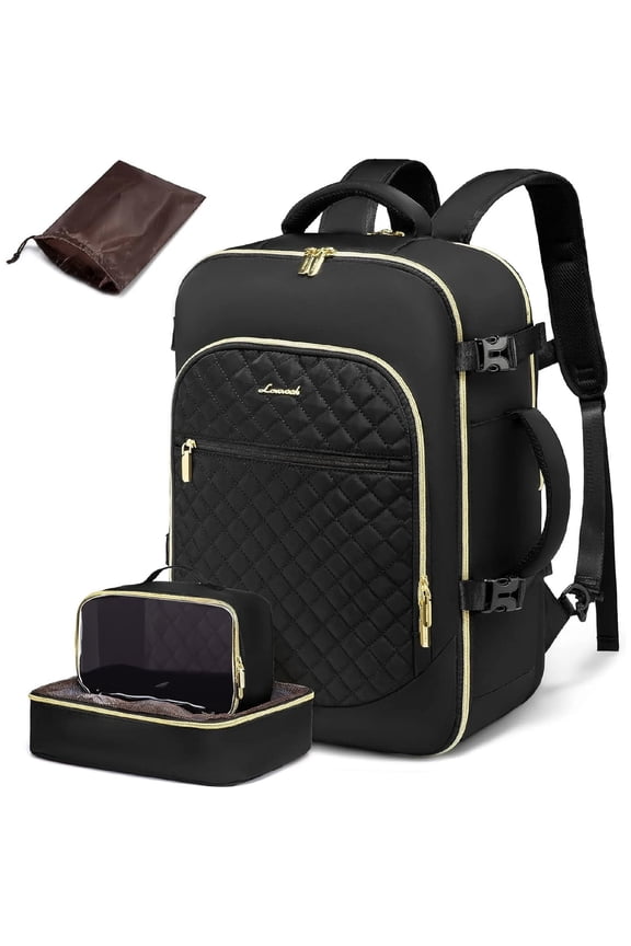 Travel Laptop Backpack, Waterproof Carry-on Luggage Backpack Flight Approved Fit 17.3" Laptop,40L Suitcase Daypack Business College Weekend Overnight Bag with 3 Packing Cubes