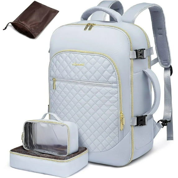 Lovevook Travel Laptop Backpack, Waterproof Carry-on Luggage Backpack Flight Approved Fit 17.3" Laptop,40L Suitcase Daypack Business College Weekend Overnight Bag with 3 Packing Cubes