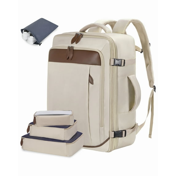 Lovevook College School Backpack, 40L Expandable Carry On Luggage Backpack Flight Approved, Large Waterproof Hiking Camping Outdoor Weekend Overnighter Bag for Men Women