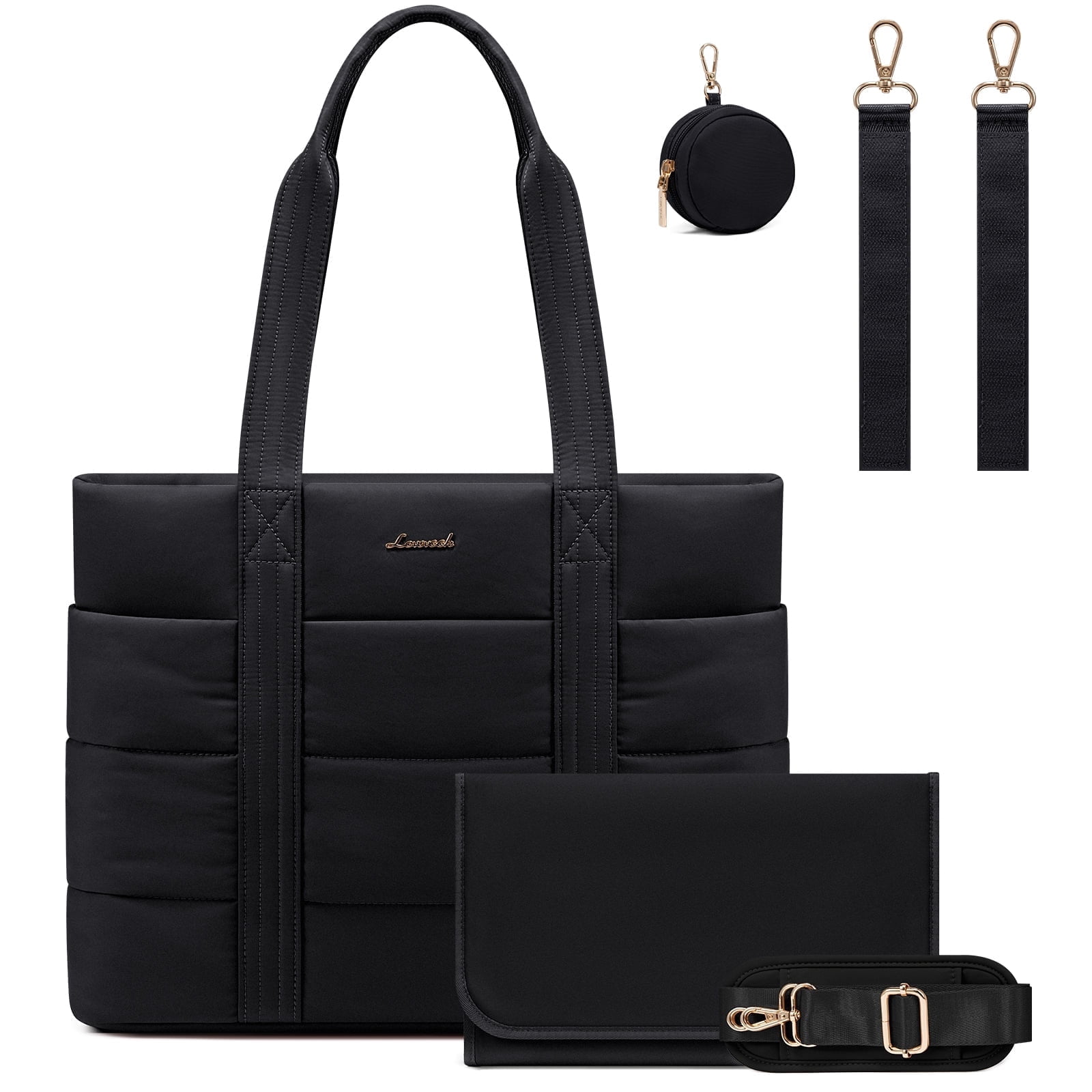 Lovevook Diaper Bag Tote,Fashion Mommy Tote Bag Work Travel Diaper Bag Fit up to 15.6inch Laptop Chic Puffer Fabric Soft & Comfortable