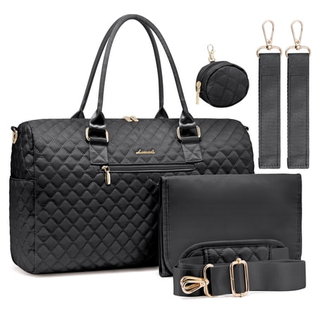 Lovevook Fashion Diaper Bag Tote, Large Mommy Bag for Hospital Breastfeeding Overnight Weekend Travel with Changing Pad and Pacifier Case