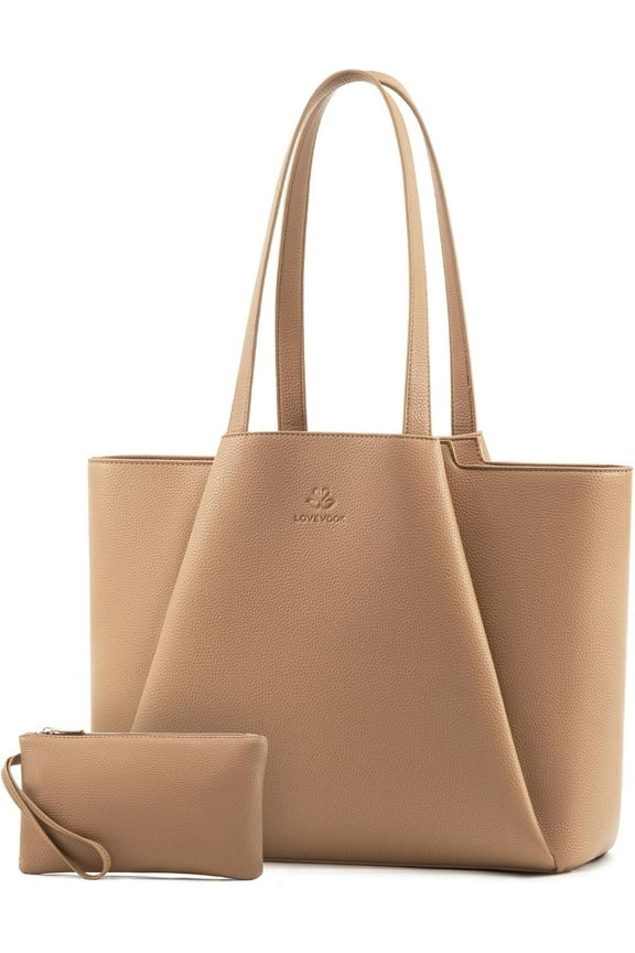 Handbag Purses for Women,Large Work Tote Bag Briefcase Shoulder Bag for Women Fit 15.6 Inch Laptop with Clutch Bag