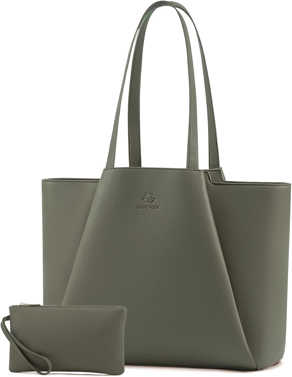 Lovevook Handbag Purses for Women,Large Work Tote Bag Briefcase Shoulder Bag for Women Fit 15.6 Inch Laptop with Clutch Bag
