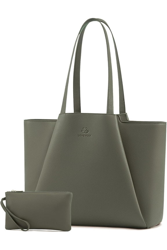 Handbag Purses for Women,Large Work Tote Bag Briefcase Shoulder Bag for Women Fit 15.6 Inch Laptop with Clutch Bag