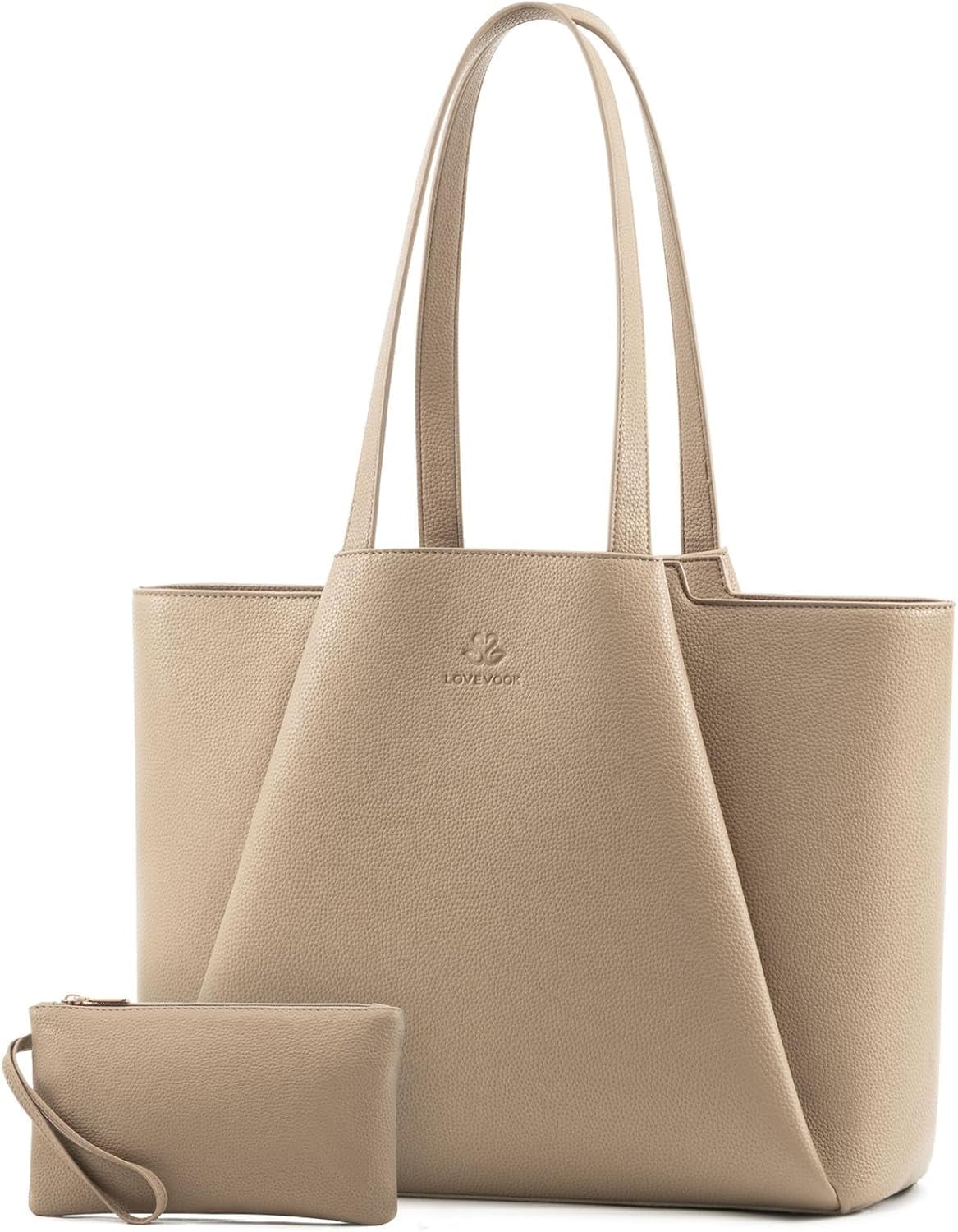 Lovevook Handbag Purses for Women,Large Work Tote Bag Briefcase Shoulder Bag for Women Fit 15.6 Inch Laptop with Clutch Bag