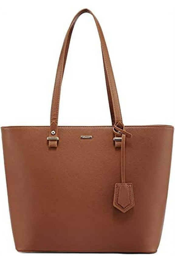 Handbags for Women, Classic Black Purses Work Tote Bag,Top Handle Shoulder Bag-Large & Brown