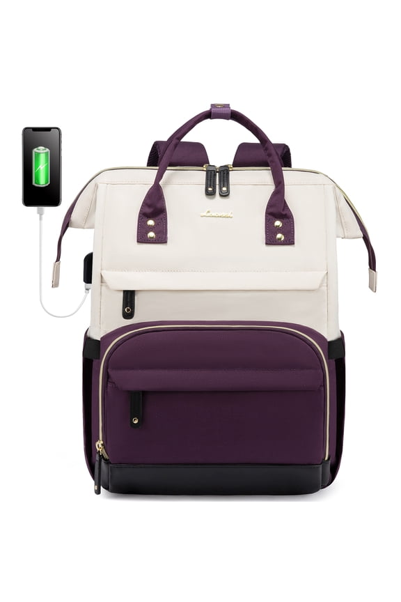 Laptop Backpack, 15.6" Women Work Backpack Purses with USB Port, Waterproof Casual Daypack Travel Backpack, Large Fashion Teacher Nurse College Bookbag