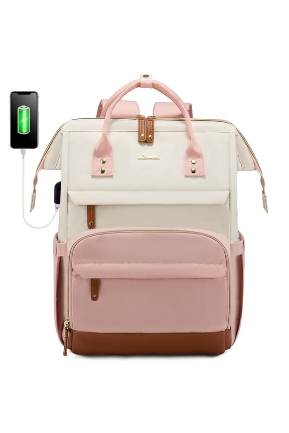 Laptop Backpack, 15.6" Women Work Backpack Purses with USB Port, Waterproof Casual Daypack Travel Backpack, Large Fashion Teacher Nurse College Bookbag