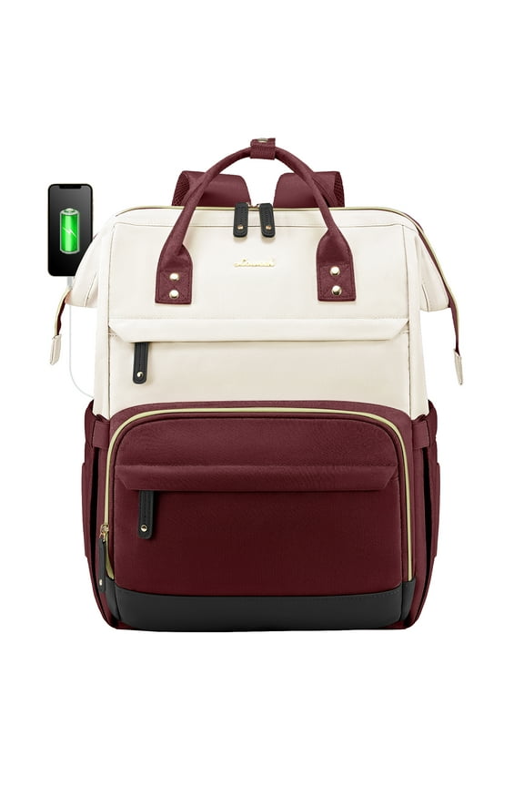 Laptop Backpack, 15.6" Women Work Backpack Purses with USB Port, Waterproof Casual Daypack Travel Backpack, Large Fashion Teacher Nurse College Bookbag