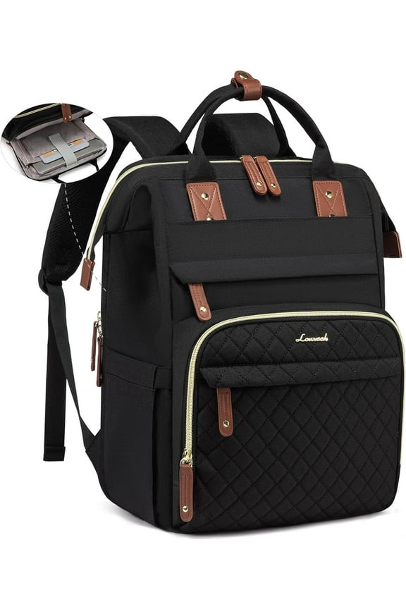 Laptop Backpack for Women,Quilted Fashion Nurse Teacher Work Backpack Purses,Water-Resistant Travel Computer Bag for College Office Ladies Fit 15.6" Laptop