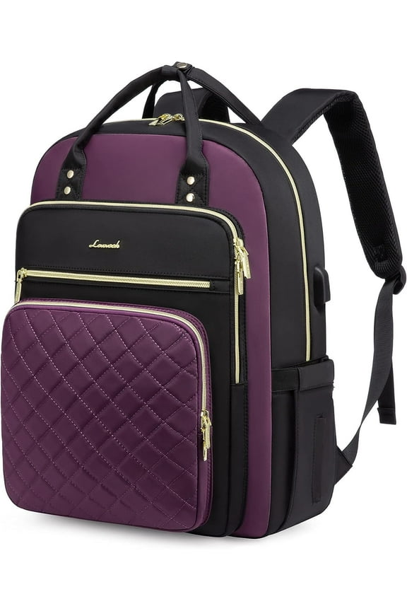 Laptop Backpack Purses for Women,Nurse Teacher College Work Study Commuter Bag with 15.6 inch Laptop Compartment,Lightweight Travel Casual Daypacks With USB Port