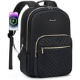 thumbnail image 1 of Lovevook Laptop Backpack for Women, 15.6" Quilted Travel Backpack with Anti-Thief Pocket, Teacher Backpack Book Bag Nurse Bag Purse with USB-Black 15.6", 1 of 10