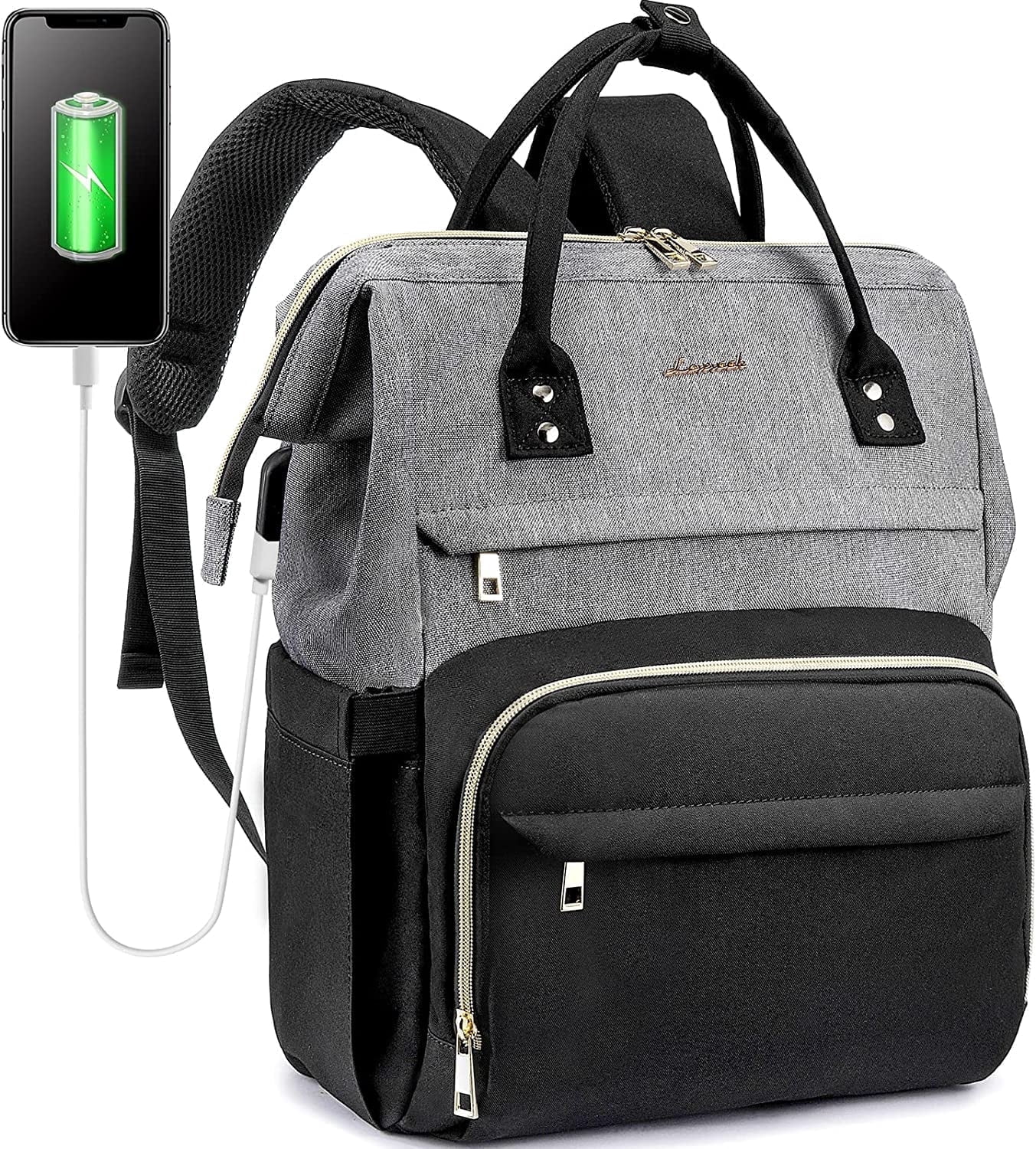 Lovevook Laptop Backpack for Women,17.3" Business Computer Bag Teacher Nurse Backpack Purse with Anti-Thief Pocket, Larger Waterproof Travel Bag College Backpack with USB Charging Port