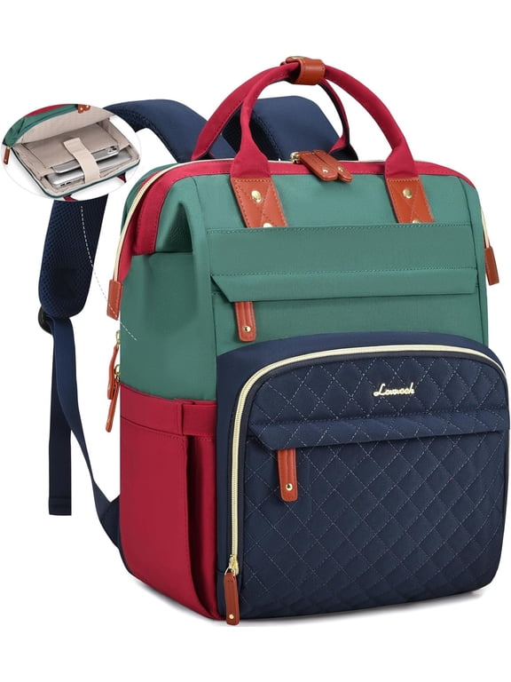 Laptop Backpack for Women,Quilted Fashion Nurse Teacher Work Backpack Purses,Water-Resistant Travel Computer Bag for College Office Ladies Fit 15.6" Laptop