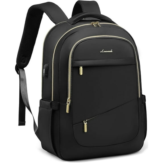 Lovevook Laptop Backpack for Women, Stylish Business Travel Work Bag with USB Charging Port, Water-Resistant Nurse Teacher College Computer Bag Daypack Fits up 15.6" Laptop