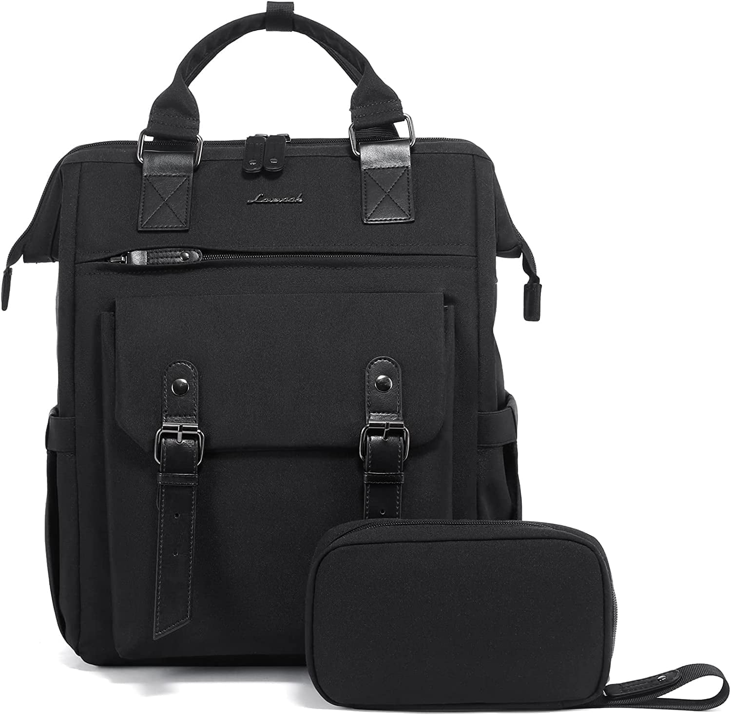 Lovevook Laptop Backpack for Women 15.6",Cute Work Travel Commuter Daypack,Nurse Doctor Teacher Backpack Purses College Computer Bookbag-Black