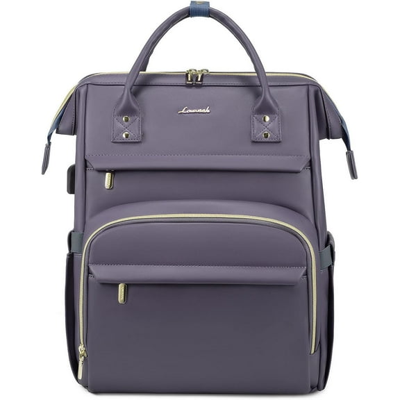 Lovevook Laptop Backpack for Women 15.6",Pu Leather Travel Backpack Purses with USB Port,Teacher Nurse Carry-on Work Daypack College Computer Bookbag