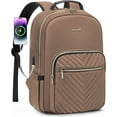 thumbnail image 1 of Lovevook Laptop Backpack for Women, 15.6" Quilted Travel Backpack with Anti-Thief Pocket, Teacher Backpack Book Bag Nurse Bag Purse with USB-Coffee Brown, 1 of 7