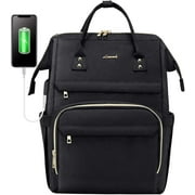 Lovevook Laptop Backpack for Women, 17" Larger Travel Work Bag Purse, Waterproof Teacher College Bookbag Computer Bags with USB-Black