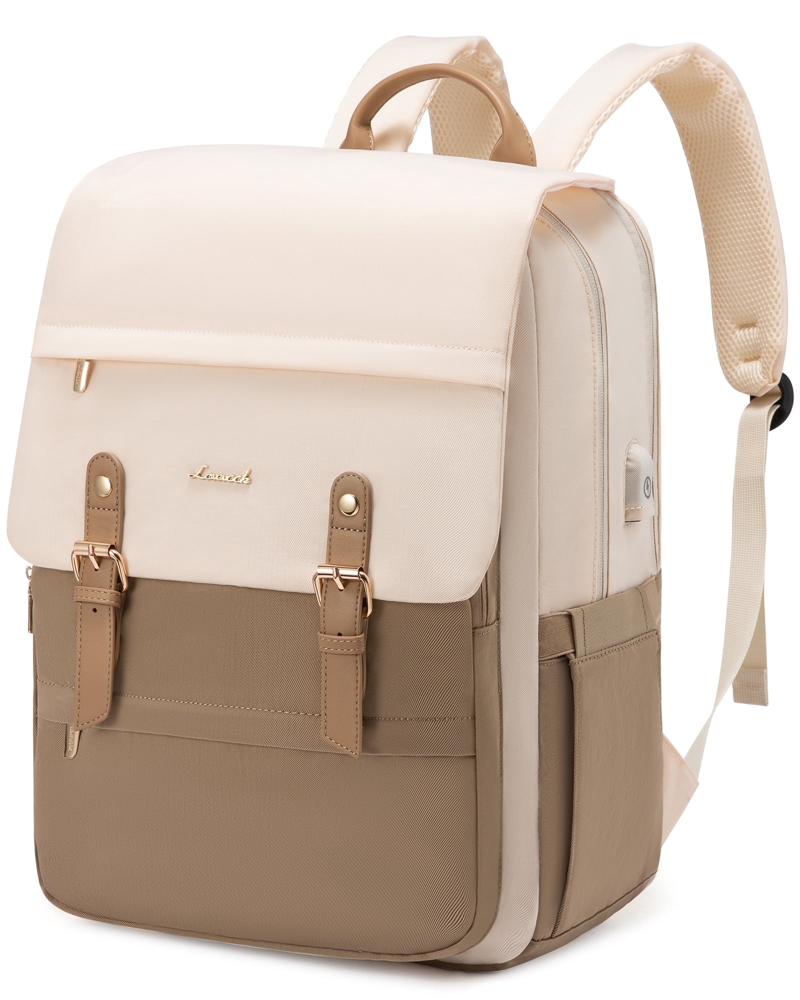 Lovevook Laptop Backpack for Women, Vintage Teacher College Nurse Work Computer Bag Fit 15.6" Laptop with USB Port, Waterproof Travel Backpack Purses