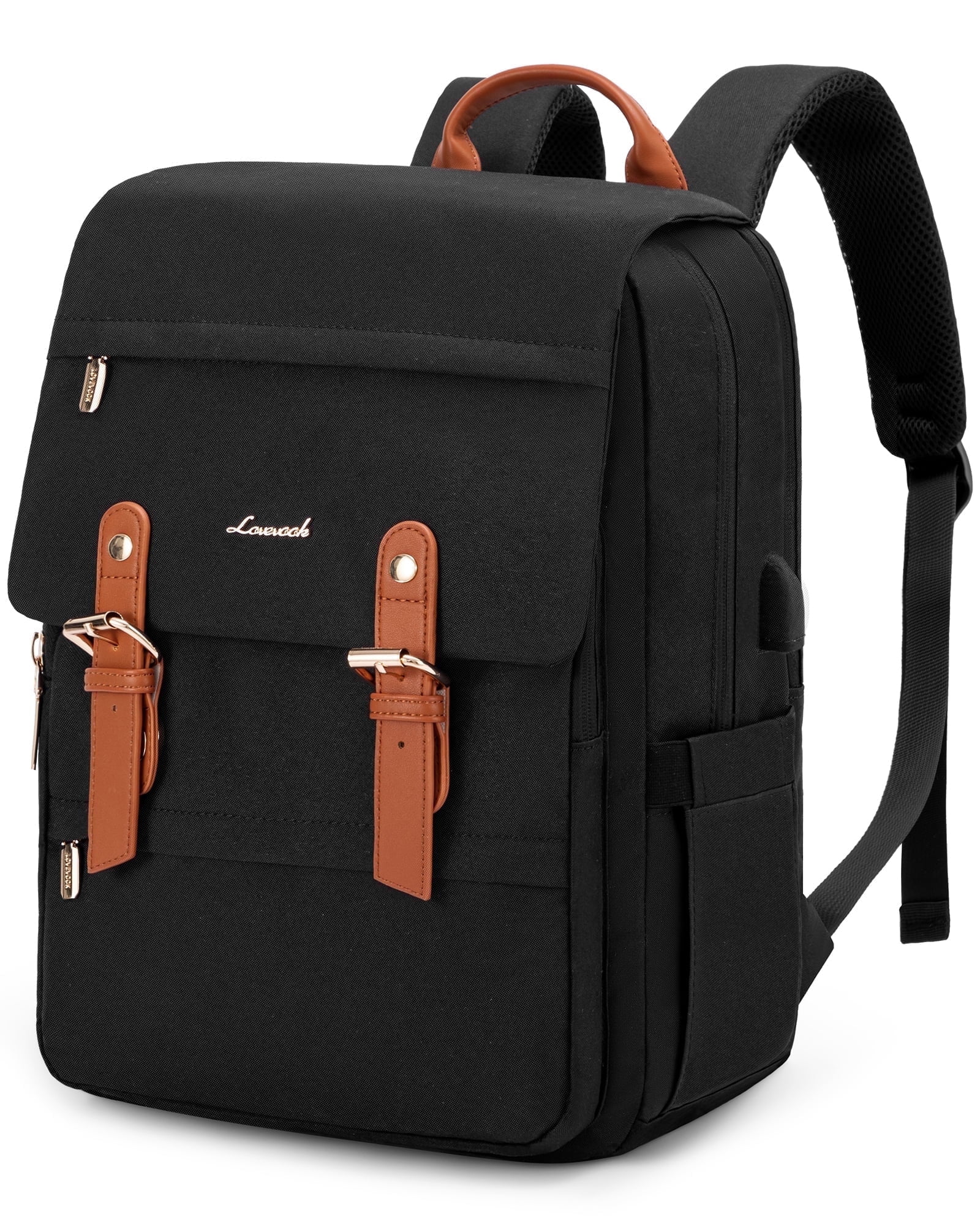 Lovevook Laptop Backpack for Women, Vintage Teacher College Nurse Work Computer Bag Fit 15.6" Laptop with USB Port, Waterproof Travel Backpack Purses