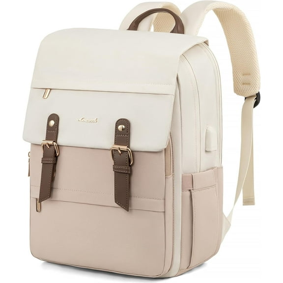 Lovevook Laptop Backpack for Women, Vintage Teacher College Nurse Work Computer Bag Fit 15.6" Laptop with USB Port, Waterproof Travel Backpack Purses