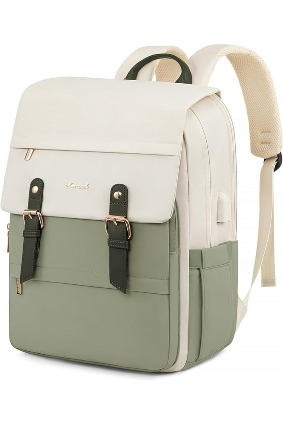 Laptop Backpack for Women, Vintage Teacher College Nurse Work Computer Bag Fit 15.6" Laptop with USB Port, Waterproof Travel Backpack Purses