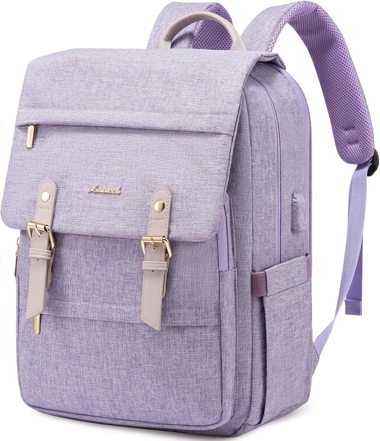 Lovevook Laptop Backpack for Women, Vintage Teacher College Nurse Work Computer Bag Fit 15.6" Laptop with USB Port, Waterproof Travel Backpack Purses