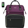 thumbnail image 1 of Lovevook Laptop Bag 15.6",Women Work Computer Bag Teacher Nurse Backpack Purse with USB,Waterproof Travel Backpack College Bookbag(Dark Purple-Black), 1 of 7