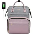 thumbnail image 1 of Lovevook Laptop Bag 15.6",Women Work Computer Bag Teacher Nurse Backpack Purse with USB,Waterproof Travel Backpack College Bookbag(Grey-Light Purple), 1 of 7
