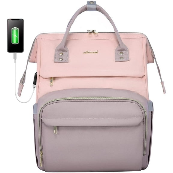Lovevook Laptop Bag 15.6", Women Work Computer Bag Teacher Nurse Backpack Purse with USB, Waterproof Travel Backpack College Bookbag