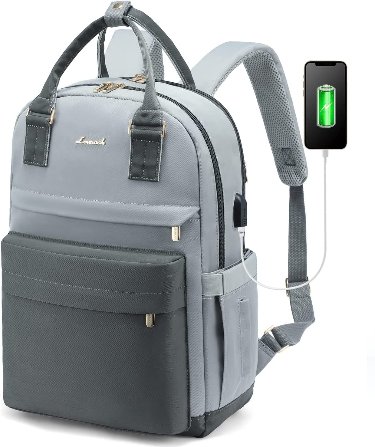 Lovevook Backpack Purses for Women,Vintage Women Teacher Laptop Backpack Nurse Bag, Multi-Function Work Travel Daypacks College Book Bag with USB Port