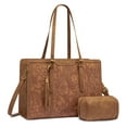 thumbnail image 1 of Lovevook Laptop Bag for Women, Stylish Vintage PU Leather Laptop Work Tote 15.6 in, Elegant Shoulder Bag Designer Bag with Small Clutch Purses, 1 of 6